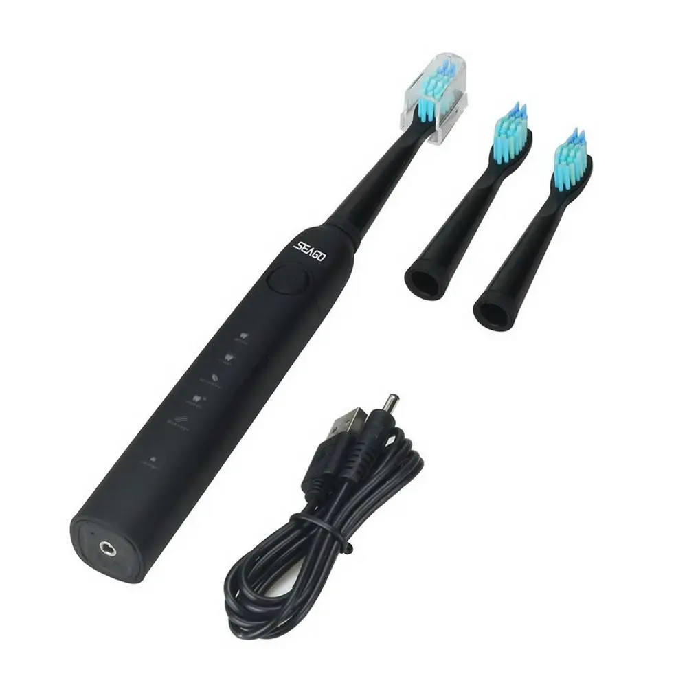 SEAGO SG - 949 Sonic Electric Toothbrush Rechargeable Adult Sonic Toothbrush 4 Mode Travel Toothbrush with 3 Brush Head Gift SEAGO SG - 949 Sonic Electric Toothbrush Rechargeable Adult Sonic Toothbrush 4 Mode Travel Toothbrush with 3 Brush Head Gift