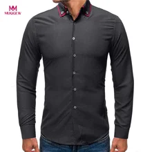 Мужские рубашки Осень-зима, мужские рубашки с длинным рукавом, деловая Повседневная рубашка, Camisa Social, мужская рубашка с пуговицами, Overhemden Heren# F