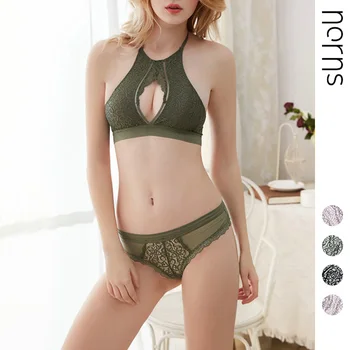 

Norns Lace Slim Halter Tube Top Bra No-rim Bra Bra Set Sexy Embroidered Ladies Bra Set