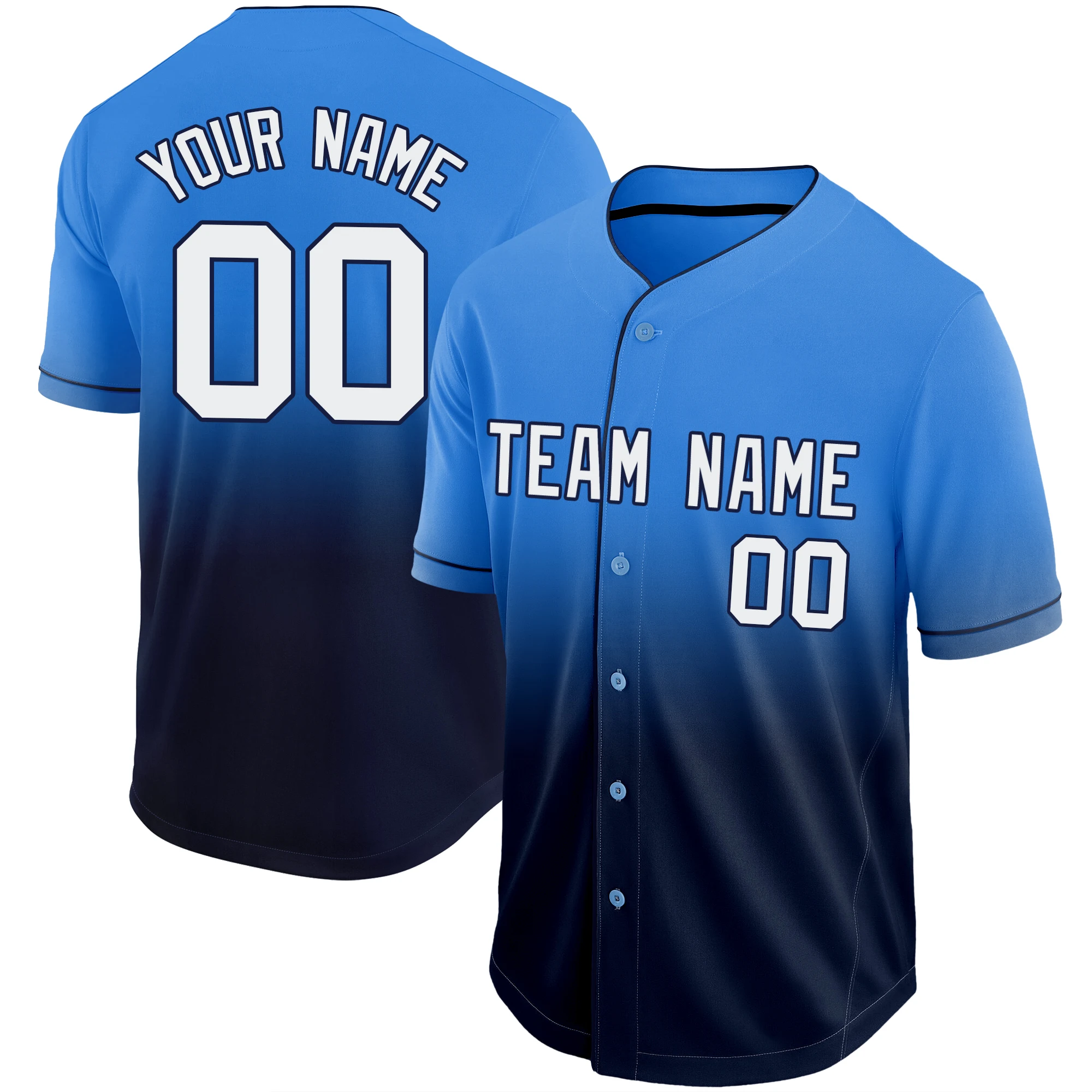 Baseball Jersey Printed Team Name and Numbers Gradient Loose Men/Boy Tee Shirts Awesome Christmas Gift for Playing