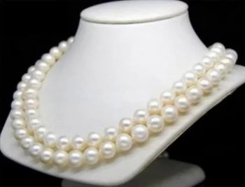 

Free Shipping GENUINE NATURAL PEARL NECKLACE 32 INCHES LONG 8-9mm REAL WHITE CULTURED PEARLNoble style Natural Fine jewe