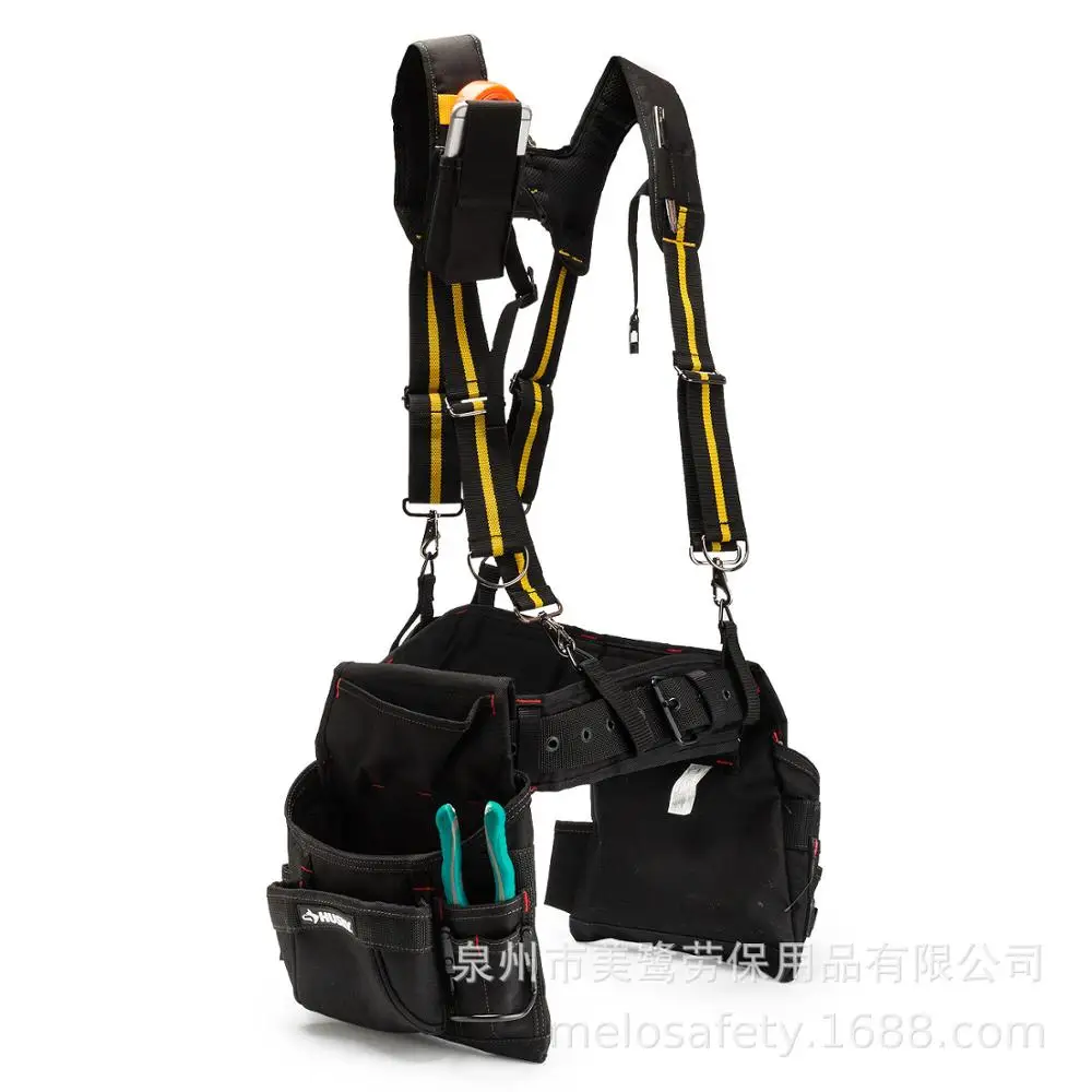 

Hot tooling harness tool belt strap to reduce waist weight