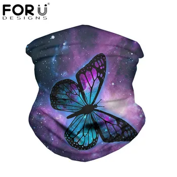 

FORUDESIGNS Galaxy Butterfly 3D Print Breathable Face Masks Soft Comfortable Scarves Neck Warmer for Women Motorcycle Bandanas