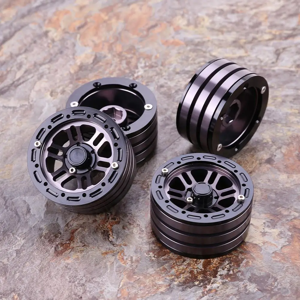 

4Pcs Scal 1/10 RC Crawler Metal Alloy 1.9 Inch Wheel Rim BEADLOCK for 1/10 Axial SCX10 TAMIYA CC01 RC4WD D90 D110 TRX-4 Toys