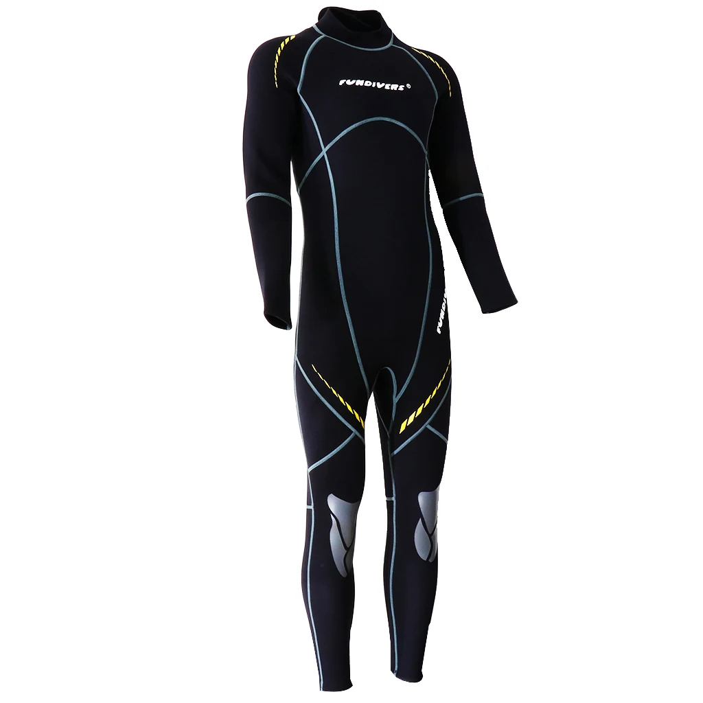 3mm Men Wetsuit Full Suit Diving Swimming Jumpsuit  Guard Black