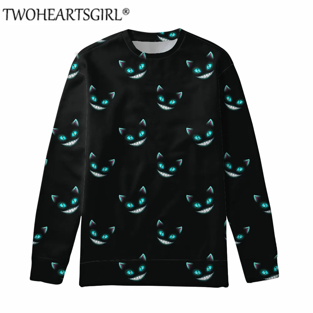 L5638Z73W Twoheartsgirl Чеширский кот Harajuku Толстовка с капюшоном объемный пуловер для женщин топы с длинными рукавами и круглым вырезом женский осенне-зимний свитер - Цвет: L5638Z73W