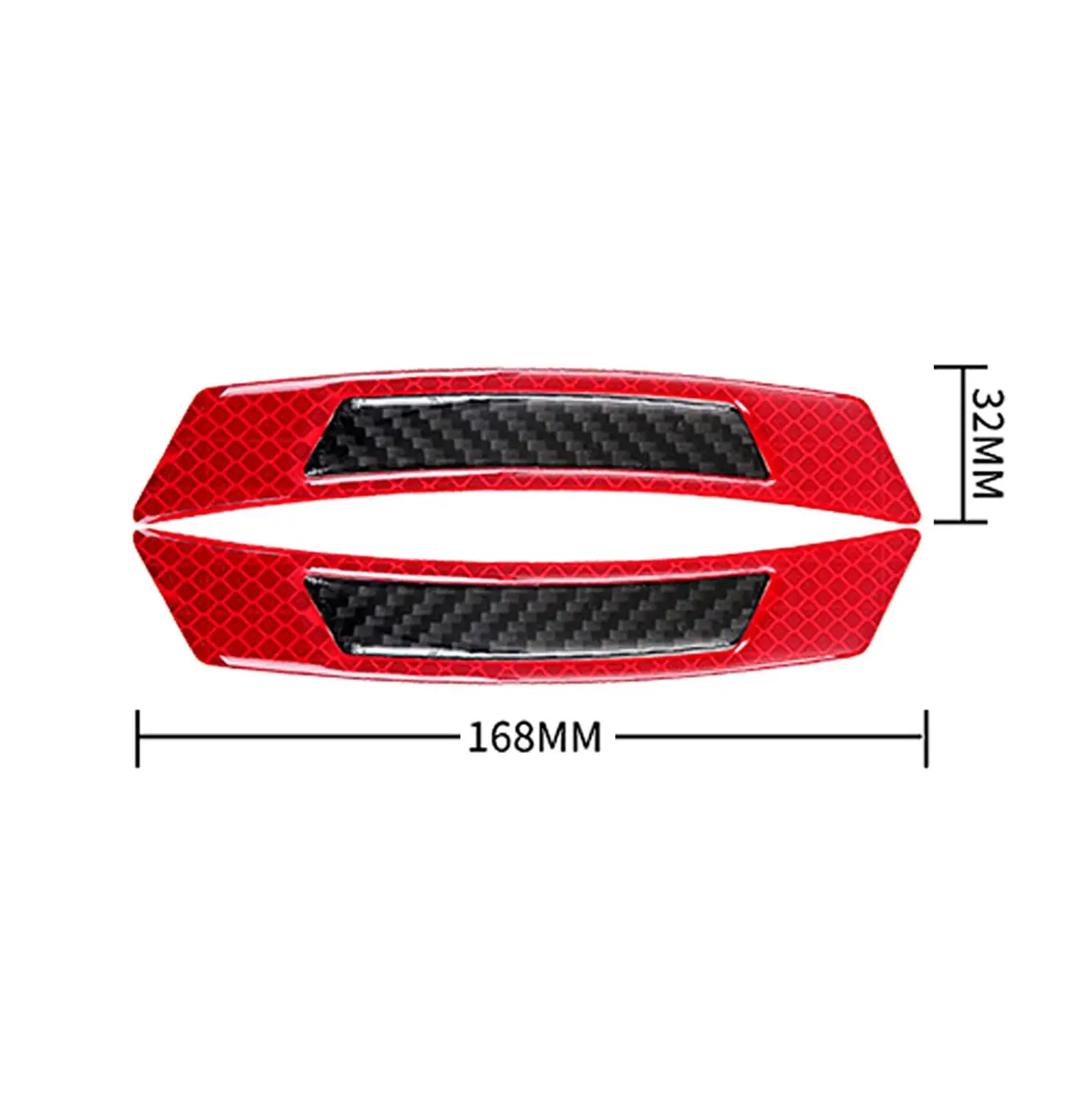 2 шт./компл. автомобиля Светоотражающая Предупреждение ленты бампер автомобиля со светоотражающими элементами безопасности отражающие наклейки 16,8*3,2 см - Цвет: Red Black