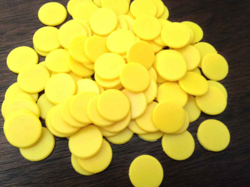 200x Counters Counting Chips Plastic Markers 18mm Mixed Colors(Yellow,Blue) for Bingo Chips Game Tokens