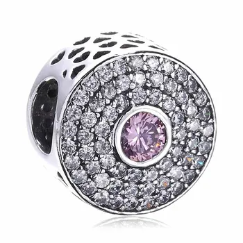 

Authentic 925 Sterling Silver Bead Charm Openwork Heart Radiant Splendour Crystal Beads Fit Bracelet Diy Jewelry