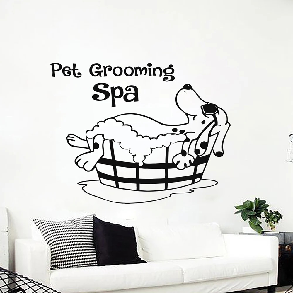 Puppy Pet Shop Wall Decal Dog Grooming Salon Vinyl Sticker Dog Grooming