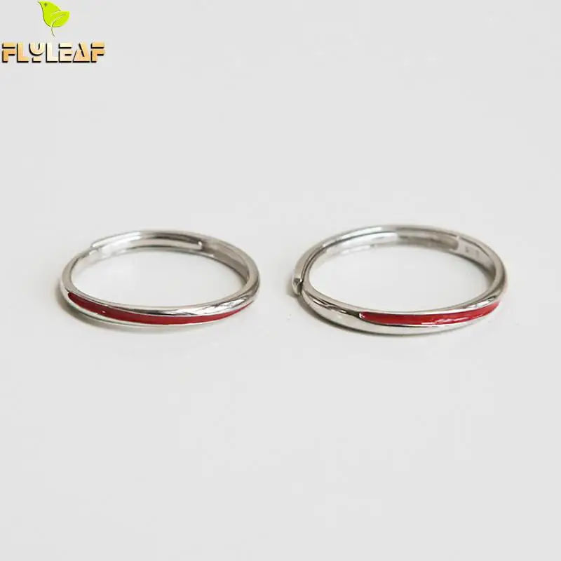 Серебро 925 пробы красная капельная глазурь Mosby Lovers Открытое кольцо Романтика