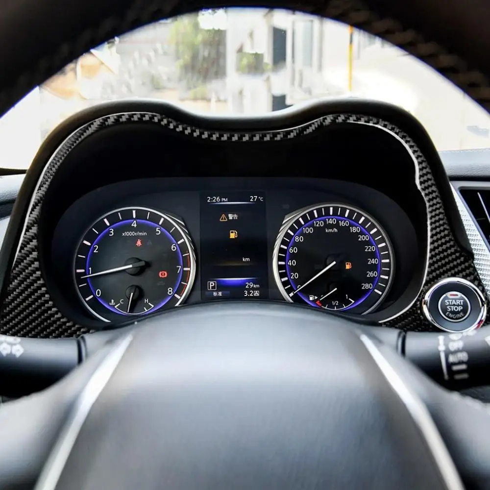 Комплект из карбоновой рамы для приборной панели для Infiniti Q50 V37+ набор для украшения интерьера автомобиля