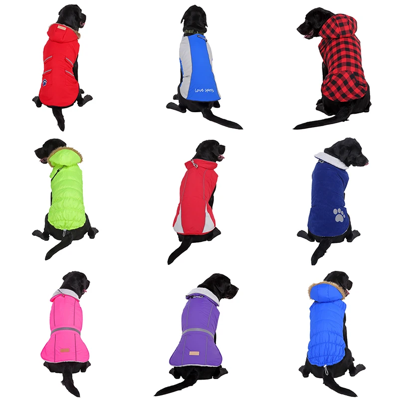 

Pet Dogs Sport Casual Outfit Outdoor Sweatshirt Jacket Warm Sleeveless Vest Thickening Hooded Coats For Medium Large Dogs