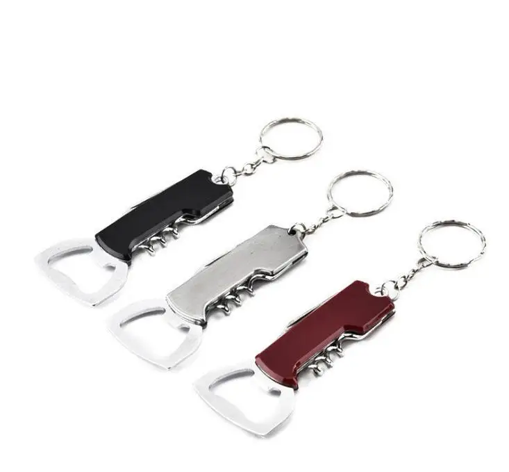 Многофункциональный bier flesopener met houten handvat Sleutelhanger Rode Wijn flesoper Sleutel Chians 100 шт