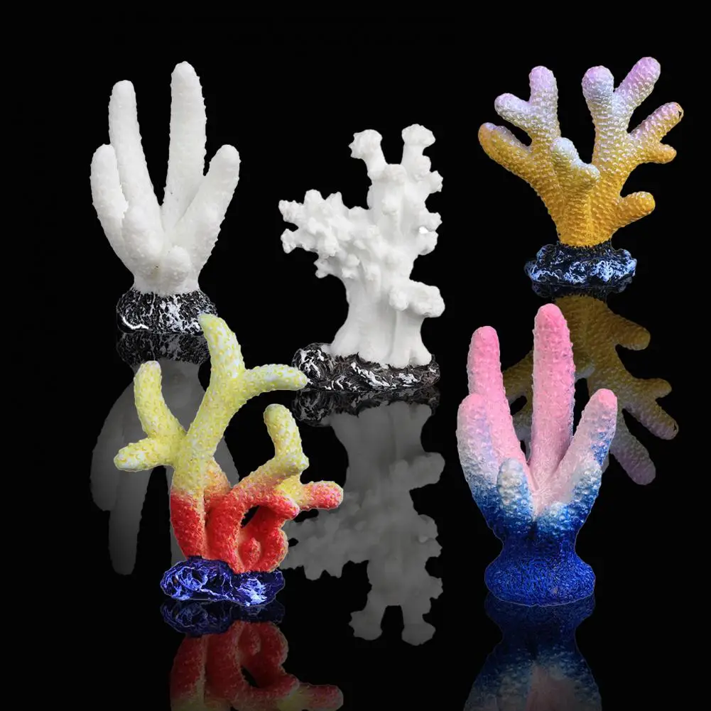 Safe Fish Tank Figurines Vivid Color Aquarium Figurines Miniature Ornaments Artificial Coral Fairy Aquarium Decor