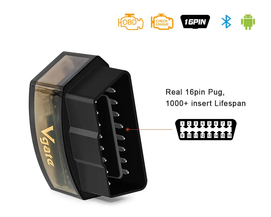 Vgate iCar Pro ELM327 V2.1 Bluetooth OBD OBD2 автоматический диагностический инструмент для чтения кодов SAE J1850 Mini ELM327 v2.1 для Android