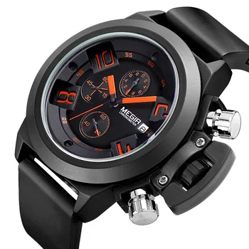 

Waterproof fashion men luxury silicone band sport style Quartz watch black color top quality Quartz Wrist watch 200912-59