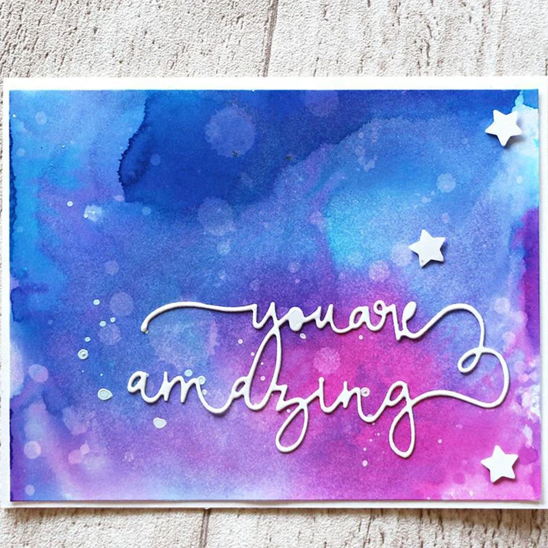 

You Are Amazing Creative Font Words Metal Cutting Dies Scrapbooking Photo Album Embossing Paper Cards Crafts Die cuts New 2019