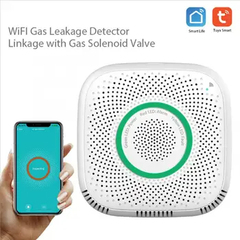 

Wifi Gas Alarm Leakage Sensor Smart Home Security Detector Work with Tuya EU 100-240V Home Security Detector