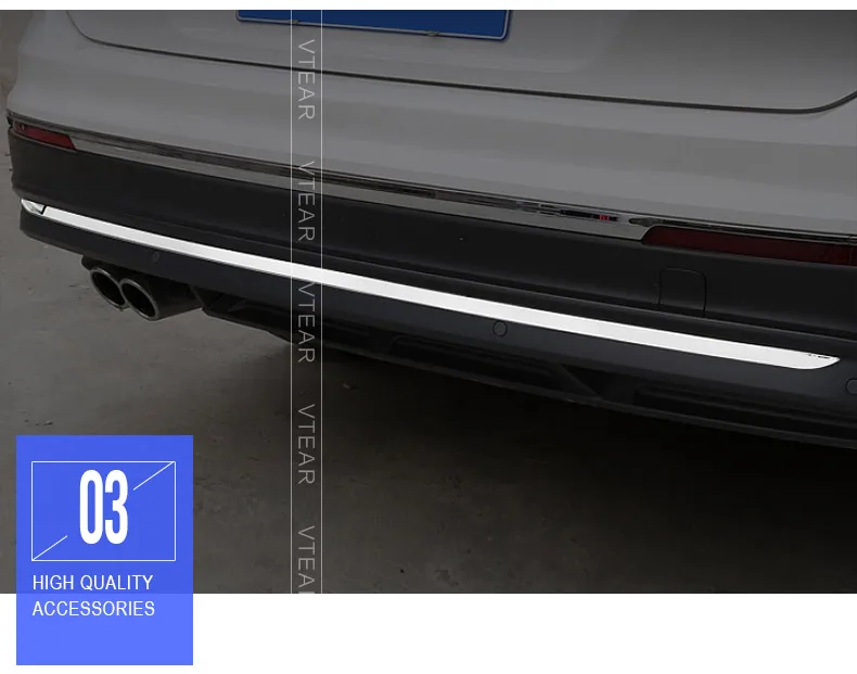 Vtear For VW Tiguan MK2 Accessories Rear bumper Decorative strip Tailgate stainless steel Trim Exterior products