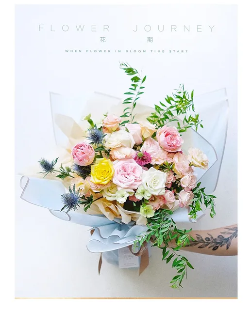 Papel de embalaje floral de Rose de la frontera de oro  Flores de papel de  embalaje coreanas-20 pcs/lot - Aliexpress