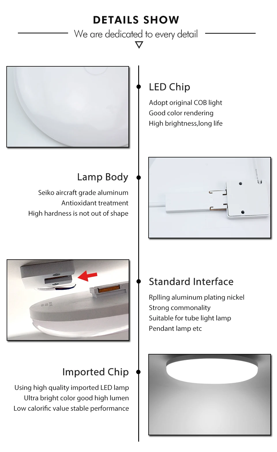 LED Ceiling Light 9W 13W 18W 24W 36W Down Light Surface Mount Panel Lamp AC 85-265V Recessed Lighting Lamps For Home Decor Light