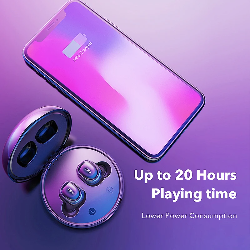 TWS Wireless Bluetooth Earphones Touch Control In-Ear Earbuds Stereo Cordless Waterproof Headset For Phone With Charging Box