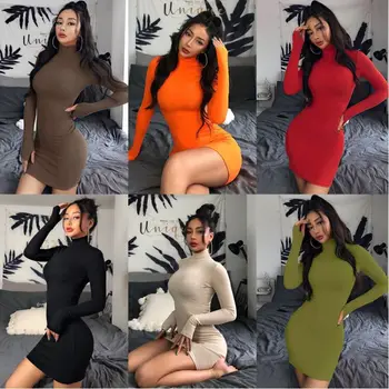 

clothing OWLPRINCESS 2020 Autumn New Long Sleeve Turtleneck Dress