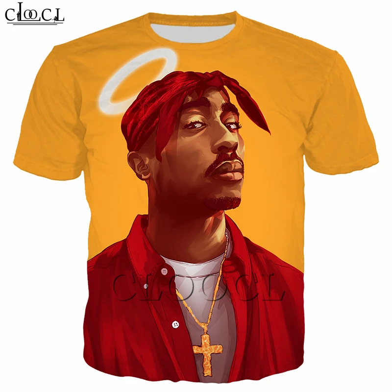 Футболка в стиле хип хоп с принтом Tupac|Футболки| |