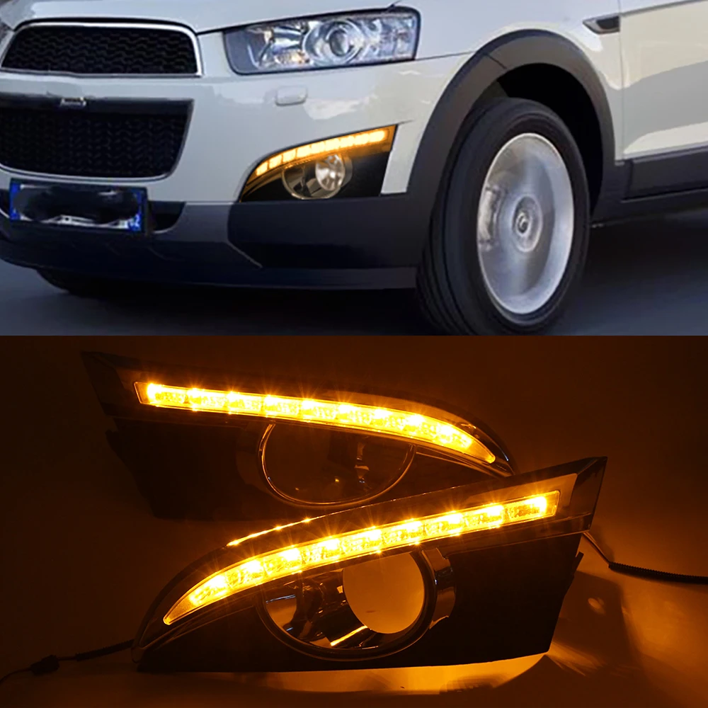 1 пара автомобильных мигающих дневных ходовых огней для Chevrolet Chevy Captiva 2011 2012 2013