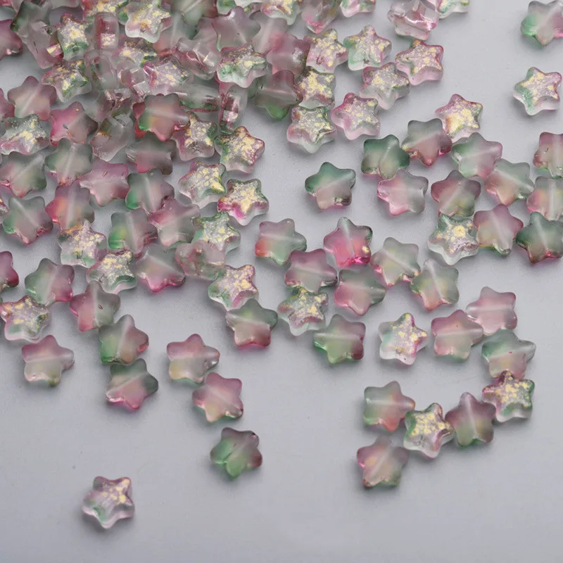Glass Beads 50PC/lot 8mm Frosted Gradient Color Star Beads Czech Glass Loose Spacer Beads for Jewelry Making Handmade Diy Accessories