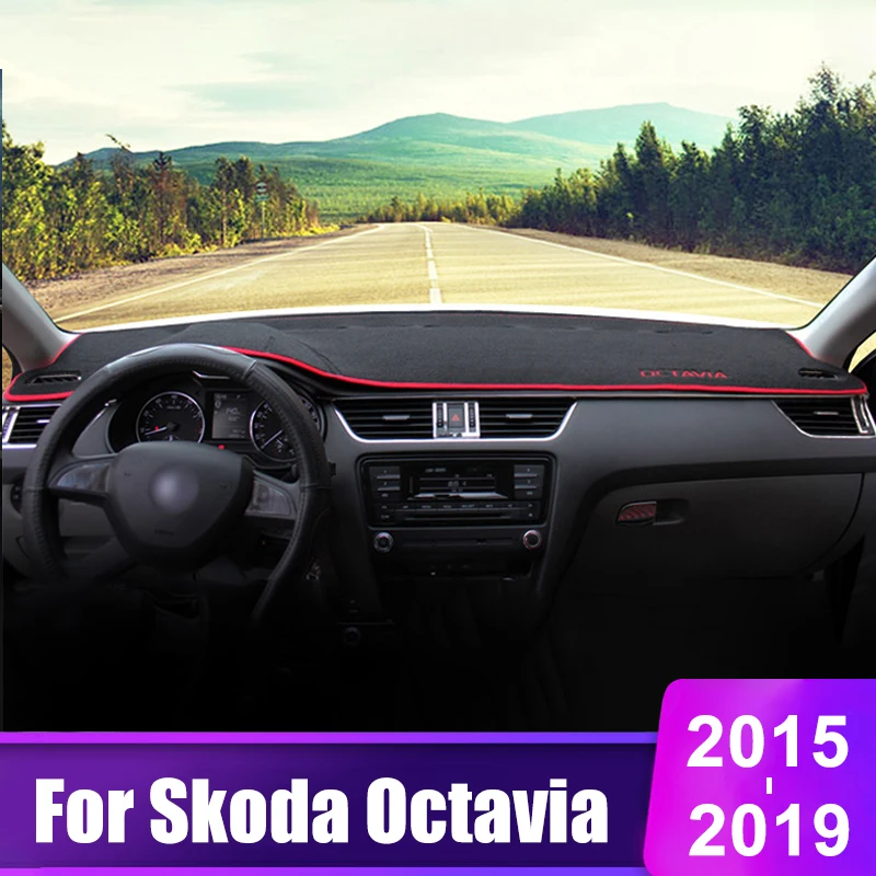 

For Skoda Octavia A7 2015 2016 2017 2018 2019 Car Dashboard Cover Mats Avoid Light Pad Instrument Platform Desk Carpets