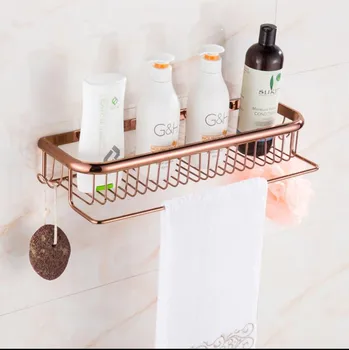 

Vidric Wall Mounted Gold/Chrome/Black Oil 35cm Bathroom Shelf with towel rack bar Bath Shower Shelf Bathroom corner shelf Soap