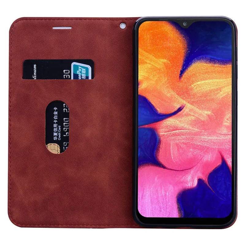 For Samsung Galaxy A10 Case Luxury Wallet Flip Case For Samsung A10 A 10 Cover SM-A105F Business Card Holder Coque Funda Bumper samsung cases cute