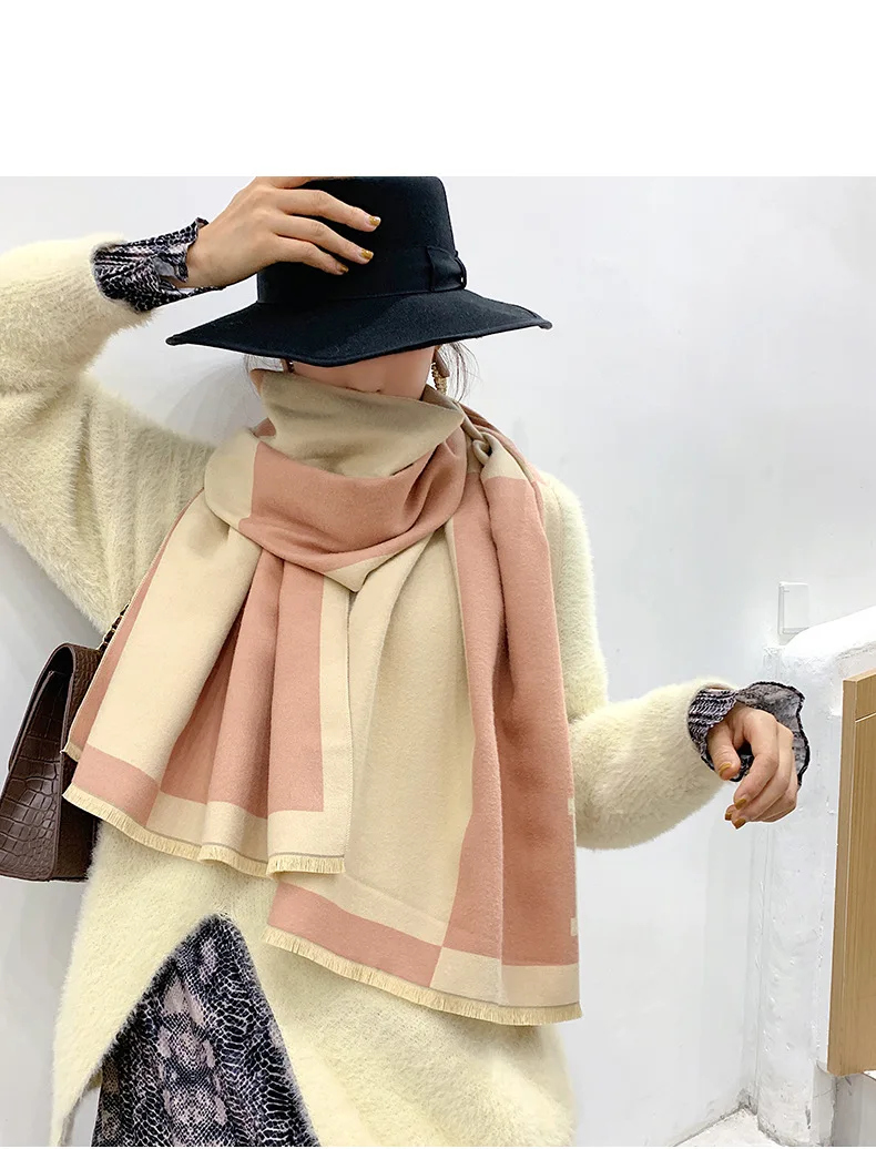 190*65cm New Autumn Winter Female Scarf Women Cashmere Scarves Wide Lattices Long Shawl Wrap Blanket Warm Tippet wholesale