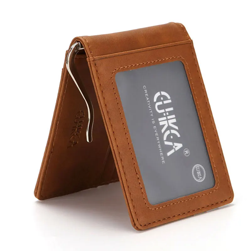 RFID Men's Leather Slim Bifold Money Clip Wallet Front Pocket Credit Card Holder 2