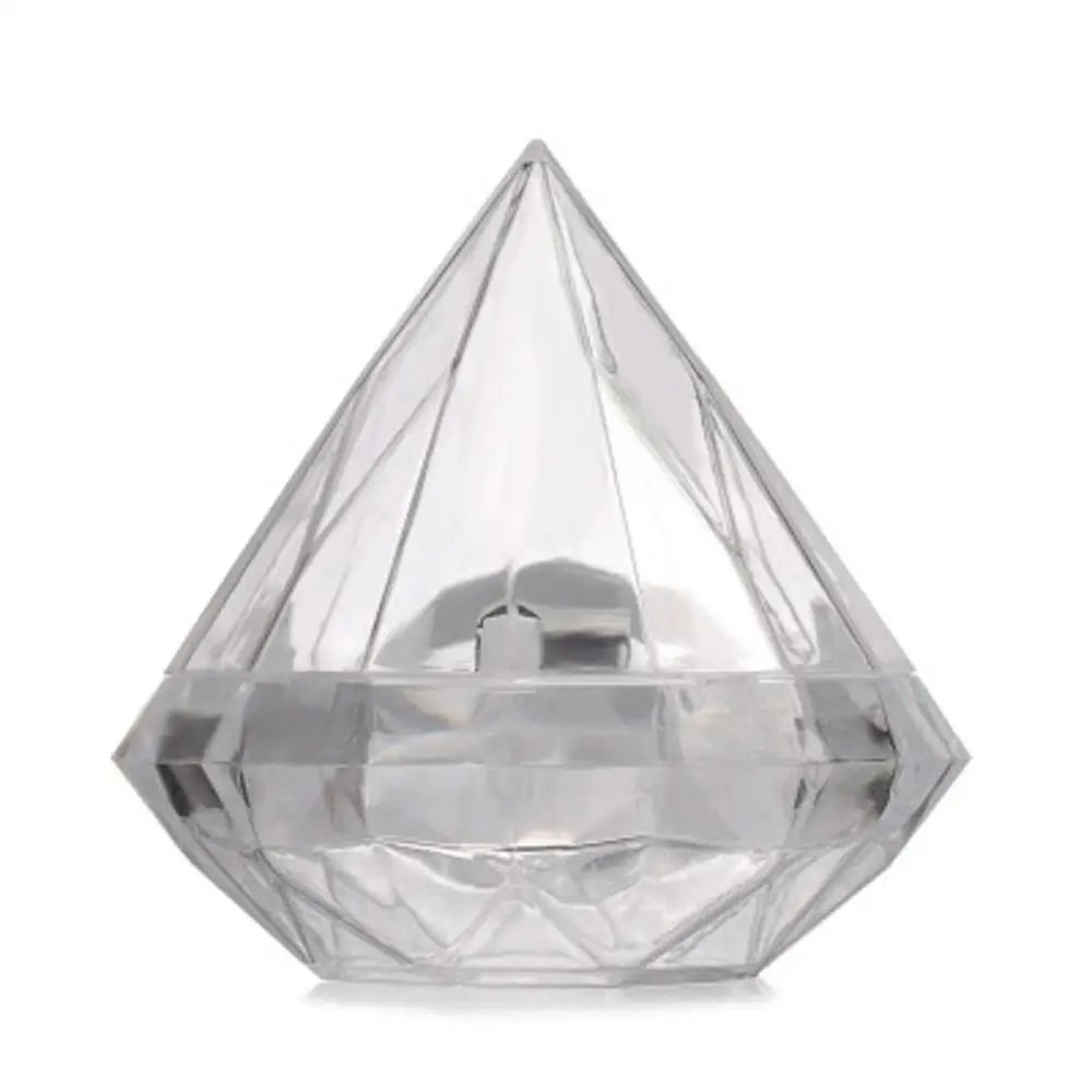1 шт. прозрачная коробка для конфет в форме бриллианта, прозрачная пластиковая коробка-контейнер для свадебной вечеринки, домашний декор, сувениры для детского душа, размер S/L - Цвет: L