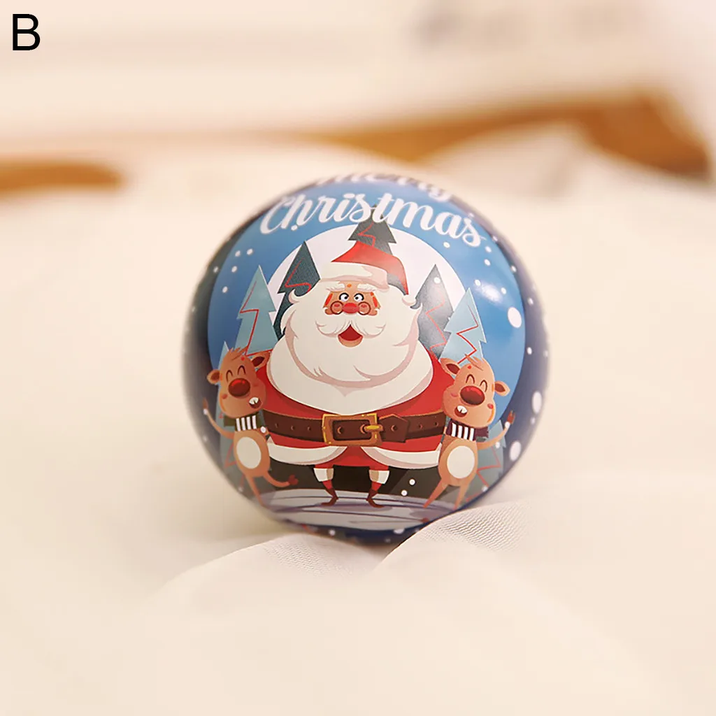 Жестяные круглые коробки для шариков Galaxy Santa Tree подвесные украшения вечерние украшения для дома мешок конфет год дропшиппинг/д