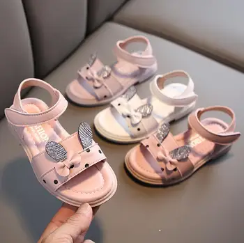 

Toddler Girls Sandals Girls 2020 Solid Flower Toddler Princess Cute Comfortable Kids Sandals Anti-slip Chlidren Beach Sandals