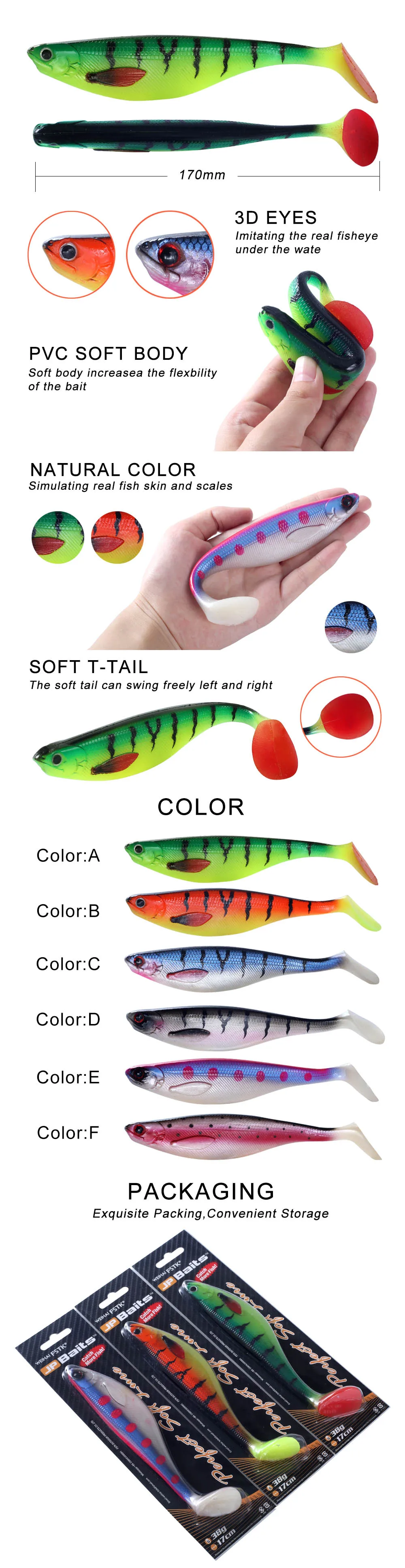 FSTK 17cm38g Рыбалка isca Мягкая приманка искусственная силиконовая приманка leurre souple Shad Приманка для щуки shad esfing рыболовные приманки для моря