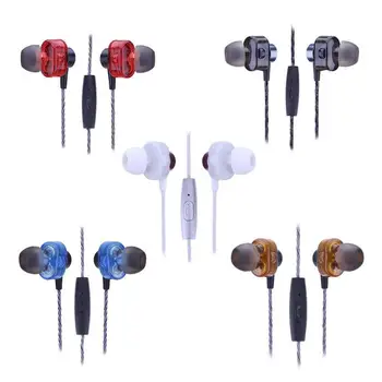 

Wired In-Ear Dual Driver Coil Hi-Fi Stereo Wire Control Earphone with Mic