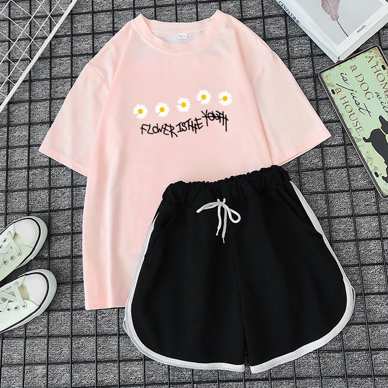 Женский комплект из 2 предметов: рубашка топ и шорты летний модный элегантный