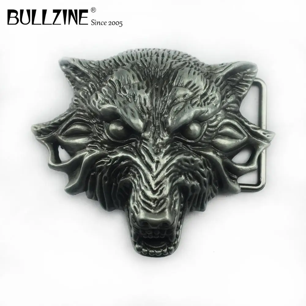 В Bullzine тяжелый Волчья пряжки ремня с оловянной отделкой FP-03568 подходит для детей