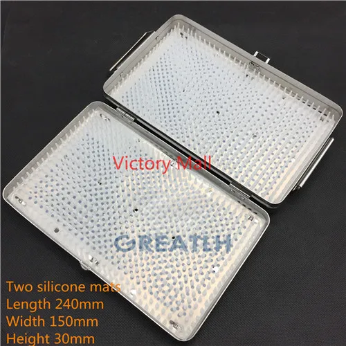 case with 2mats only Офтальмологические инструменты стерилизация из нержавеющей стали лоток коробка стерилизации 21 шт. Титан катаракта набор инструментов - Цвет: case with 2mats only