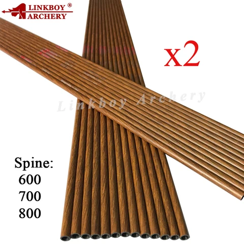 Tiro com Arco Seta de Carbono Linkboy Eixo 30 Ididid4.2mm Coluna 600 700 800 Pele Madeira Recurvo Tradicional Arco 6 – 24 Pçs