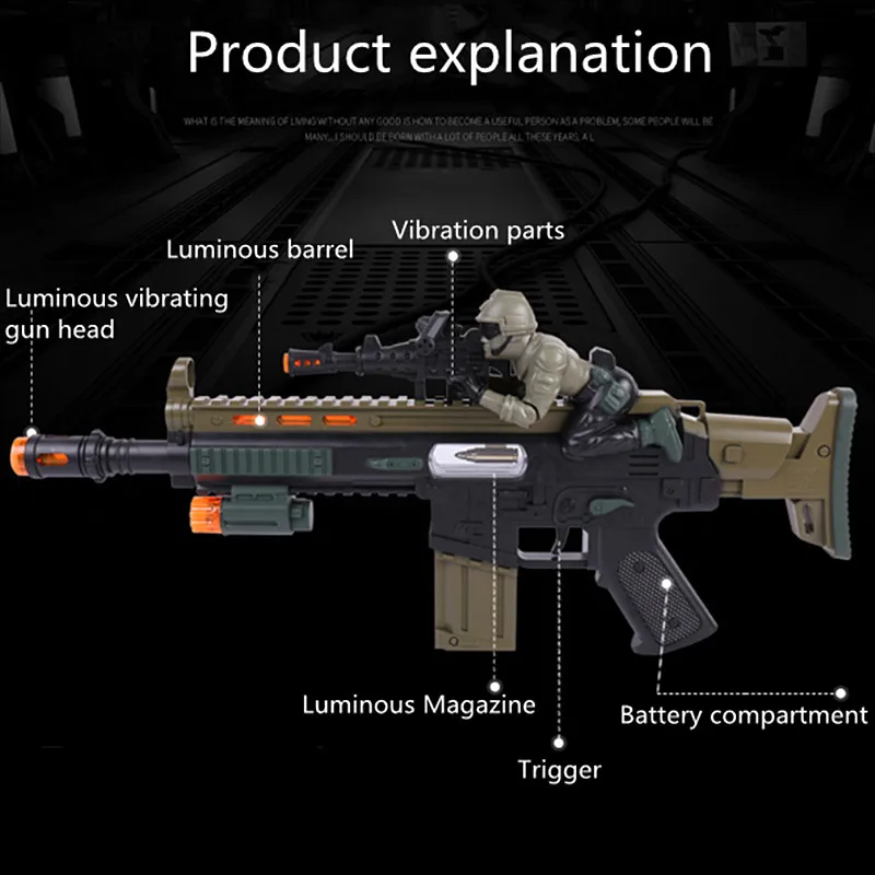 Gun Shock Vibration Licht Sound ab 3 Jahren Spielwaffe Special Effects Geräusche 