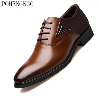 

2020 New Spring Autumn Men Dress Shoes Fashion men's shoes Pointed Toe Wedding Groom Shoes Luxury Men Oxford Shoes Plus Size 48