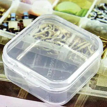 

Mini Storage Box Transparent Plastic Battery Storage Box Portable Jewerly Case Holder Coin Container Home Storage Organizer