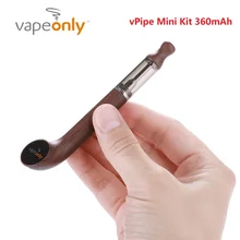 VapeOnly vPipe мини-комплект с аккумулятором 360 мАч и баком 1,5 мл и керамической катушкой 1.2ohm E-cig Vs vPipe III Ebony e-Pipe Kit