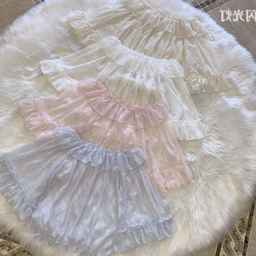 Sweet Chiffon corto de encaje Tops Lolita JSK Under Shirt blusa